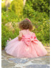 Floral Butterfly Pearl Embellished Flower Girl Dress